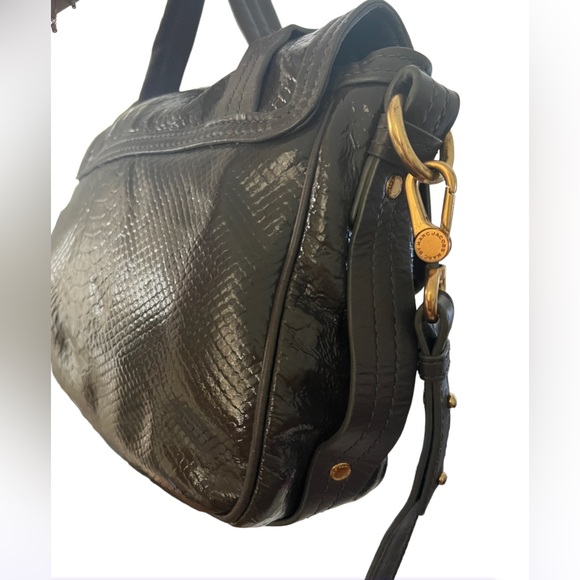 Marc by Marc Jacobs Python Embossed Leather Turnlock Crossbody Messenger Bag✨ - Picture 9 of 11
